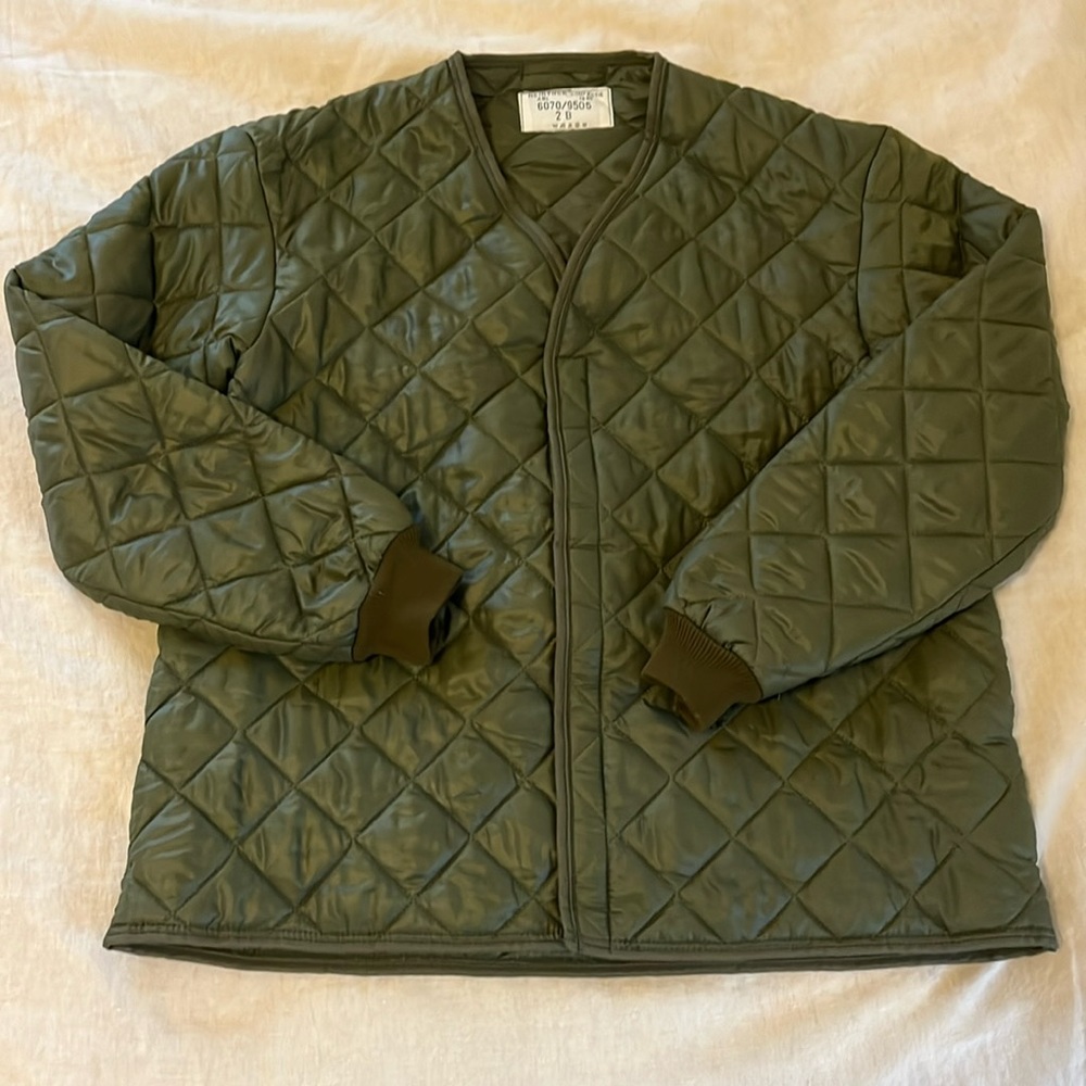 Vintage green military liner jacket.